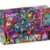 Image de ENJOY Puzzle Maison hantée amusante avec crânes et citrouilles   Puzzle de 1000 pièces   Finition mate, doux au toucher, facile à assembler, ajustement serré, couleurs vives, service de pièces
