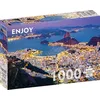 Image de Puzzle Jigsaw de 1000 pièces   Finition mate, toucher doux, pièces solides et uniques, ajustement serré, couleurs vives, service Missing Pieces   Rio de Janeiro Night City Paysage avec port au Brésil