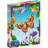 Image de Puzzle Jigsaw de 1000 pièces   Finition mate, toucher doux, pièces robustes et uniques, ajustement serré, couleurs vives, service de pièces manquantes   Illustration papillon multicolore en verre