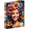 Image de Puzzle 1000 pièces pour Adultes - Portrait de Femme à la Couronne de Fleurs | Finition Mate antireflet | Puzzle Amusant et exigeant | 68 x 48 cm | Cadeau Original | Enjoy