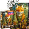 Image de ENJOY Puzzle Magical Fox in Flower Fantasy Forest - Puzzle de 1000 pièces pour adultes - Finition mate, toucher doux, facile à assembler, ajustement serré, couleurs vives, service de pièces manquantes