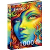 Image de Puzzle 1000 pièces pour Adultes - Portrait Abstrait et Fantastique de Femme | Finition Mate antireflet | Puzzle Amusant et exigeant | 68 x 48 cm | Cadeau Original | Enjoy