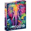 Image de Puzzle de 1000 pièces - Finition mate, doux au toucher, facile à assembler, ajustement serré, couleurs vives, service de pièces manquantes - Éléphant caché dans la forêt sauvage camouflage coloré