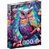 Image de Puzzle 1000 pièces pour Adultes - Hibou néon dans Un Arbre de Printemps en Fleurs | Finition Mate antireflet | Puzzle Amusant et exigeant | 68 x 48 cm | Cadeau Original | Enjoy