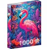 Image de Puzzle de 1000 pièces pour adultes - Finition mate, doux au toucher, facile à assembler, ajustement serré, couleurs vives, service de pièces manquantes - Flamant rose dans un étang fleuri de la forêt