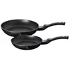 Image de Berlinger Haus Black Rose Lot de 2 Poêles à Frire Induction 22-26cm, Aluminium, Antiadhésif Écologique Marbre sans PFOA, Design Élégante, Convient à Toutes les Cuisinières Vitrocéramique Gaz