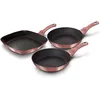 Image de Berlinger Haus I-Rose Lot de 2 Poêles et Grill à Induction 20   24   28 cm Aluminium Forgé, Anti-Adhésif Écologique Titane sans PFOA, Design Moderne, pour Toutes les Cuisines, Vitrocéramique, Gaz