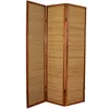 Image de PEGANE Paravent en Bois Brun avec Bambou de 3 pans