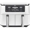 Image de Ninja Foodi MAX Dual Zone Air Fryer, 2 Tiroirs, 9,5L, 6-en-1, Sans Huile, Air Fry, Croustillant Max, Rôtir, Cuire, Déshydrater, 8 Portions, Paniers Antiadhésifs Vont Au Lave-Vaisselle, Blanc AF400EUWH