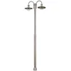 Image de Lindby Lampadaire extérieur Damion à intensité variable (Moderne) en Gris Inox (à 2 lampes, E27) Candélabre luminaire d’extérieur