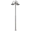 Image de Lindby Lampadaire extérieur Damion à intensité variable (Moderne) en Gris Inox (à 3 lampes, E27) Candélabre luminaire d’extérieur