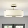 Image de Lindby plafonnier Josia, blanc, tissu, Ø 47 cm, E27