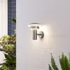 Image de Lindby Applique d'extérieur LED Lillie, hauteur 19 cm, acier inoxydable