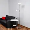 Image de Lindby Lampadaire Elaina, lampe de lecture, couleur nickel, 180 cm, E27