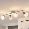 Image de Lindby plafonnier Elaina, 70 cm, 4 lampes, nickel, verre, E14