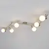 Image de Lindby plafonnier Elaina, 180 cm, à 6 lampes, nickel, verre, E14