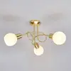 Image de Lindby plafonnier Elaina, Ø52cm, 3 lampes, laiton, verre, E14