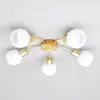 Image de Lindby plafonnier Elaina, Ø54cm, 5 lampes, laiton, verre, E14