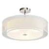 Image de Lindby Plafonnier Tissu Pikka à intensité variable (Moderne) en Blanc Textile e. a. pour Salon & Salle manger (à 3 lampes, E27) Luminaire Lampe Plafond Eclerage Eclairage