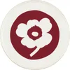 Image de Marimekko Oiva/Unikko plate 25 cm, D 25 cm   Blanc, cerise foncé, marron