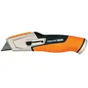 Image de Fiskars Cutter à Lame Rétractable, Longueur 17,7 cm, Acier Inoxydable/Plastique, Noir/Orange, CarbonMax, 1027223