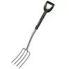 Image de Fiskars Fourche à bêcher télescopique pour sol dur et caillouteux, 4 dents, Longueur totale: 105-125 cm, Acier au bore, Noir/Argenté, SmartFit, 1000630