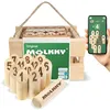 Image de Mölkky Original - Lancer des Jeux Exterieur Adulte pour Jardin, Pique-Nique, Plage - Bois de Bouleau 12 quilles, 1 bâton, Jeu Molkky Bois pour Famille, Groupes, 2 Joueurs et Plus, 6 Ans et Plus