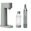 Image de Mysoda Woody   Machine à eau pétillante en composite de bois, avec bouteille PET Quick-Lock sans BPA et cylindre CO2   Vert sauge (Pigeon)