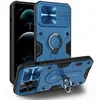 Image de Nillkin Coque compatible avec iPhone 13 Pro avec anneau rotatif et coque pour appareil photo, de qualité militaire, résistante aux chocs (bleu)