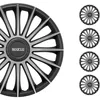 Image de Sparco Enjoliveurs Treviso - 14-pouces - Noir/Argent - Set de 4 pièces