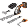 Image de WORX Set Sculpte-Haies et Taille-Herbes sans Fil 20V WG801E, Taille-Haies 3 en 1, Set de 3 Lames avec malette de Transport, livré avec 1 Batterie 2Ah et Chargeur Rapide
