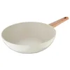 Image de Bergner Naturally Wok de Ø28 cm en aluminium forgé de couleur blanche