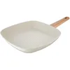 Image de Bergner Naturally Poêle grill carrée en aluminium forgé Blanc 28 x 28 cm