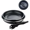 Image de BERGNER Black Edition | Set de 2 Poêles de Cuisine de 22 et 26 cm + 1 Manche Ergonomique et Amovible | Aluminium Pressé et Antiadhésif | Pour tous Types de Cuisinières et de Four