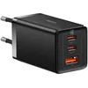 Image de Baseus Travel Charger GaN5 Pro Fast Wall Charger, C+C+U, QC, AFC, PD 65W with Type-C to Type-C (100W) 1m, Black EU (CCGP120201)