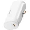 Image de Baseus Power Bank avec connecteur USB C pliable intégré, chargeur portable 5000 mAh 20 W, pour iPhone 15/15 Plus/15 Pro/15 Pro Max, Samsung S22/23 Series (blanc)