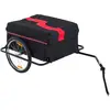 Image de HOMCOM Remorque de Transport vélo Cargo Barre d'attelage Incluse Housse Amovible 4 réflecteurs Charge Max. 40 Kg Noir Rouge