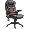 Image de HOMCOM Fauteuil de Bureau massant et Chauffant électrique Fauteuil Bureau Ergonomique revêtement synthétique Brun