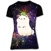 Image de HONGGUANG Fashion Little Alpaca T-shirt décontracté à manches courtes et col rond pour femme, noir, Taille S