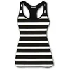 Image de YOUPANTOU Débardeur femme unique noir à rayures blanches avec dos croisé, Noir , Medium