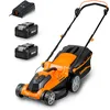 Image de LawnMaster CLMF2437G Tondeuse à Gazon sans Fil 24V Max 2x4.0Ah Batterie, 37cm, Jusqu'à 300m² Paillage 40L, Hauteur de Coupe à 6 Niveaux 22-72mm 2 Ans de Garantie