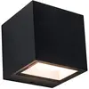 Image de Gemini Applique murale d'extérieur LED moderne en aluminium noir mat 850 lm Lumière blanche chaude 3000 K Applique murale carrée avec effet haut et bas