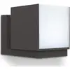 Image de LUTEC Applique murale d'extérieur LED Cuba, lampe d'extérieur moderne en aluminium anthracite et polycarbonate blanc, applique murale rotative à 350 °, avec effets lumineux sur le mur, lampe