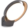 Image de LUTEC Lampe murale à LED d'extérieur Polo, moderne en aluminium, couleur anthracite, lampe d'extérieur ronde, 15 W, 1540 lumens, 3000 Kelvin, lampe murale