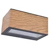 Image de Gemini Applique murale d'extérieur, moderne, aspect bois, 10,5 W, 700 lumens, couleur de la lumière 4000 K, applique murale carrée avec effet Up&Down