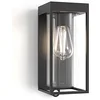 Image de LUTEC Applique murale moderne d'extérieur à détecteur de mouvement en aluminium antirouille avec abat-jour en verre transparent, étanche pour porche, terrasse et jardin - Noir