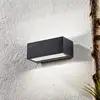 Image de LUTEC Applique d'extérieur LED GEMINI, gris foncé, 22 cm, IP54, éclairage vers le