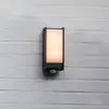 Image de LUTEC Applique d'extérieur LED et capteur QUBO, gris foncé, hauteur 27 cm, IP54