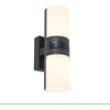 Image de LUTEC CYRA Applique murale d'extérieur LED avec détecteur de mouvement, lampe d'extérieur moderne, applique murale en aluminium anthracite, têtes de lampe rotatives à 350° chacune, applique murale