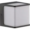 Image de LUTEC Doblo Applique murale d'extérieur LED moderne en aluminium anthracite 15 W, 800 lm, 3000 K, applique murale carrée pour terrasse, cour, porte d'entrée, IP54, résistante aux intempéries